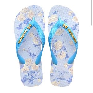 Havaianas Floral Blue Flip Flops